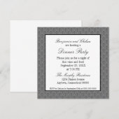 Metro Retro Dinner Party nodigt uit, grijs Kaart (Voorkant / Achterkant)