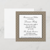 Metro Retro Dinner Party nodigt uit, latte Kaart (Voorkant / Achterkant)