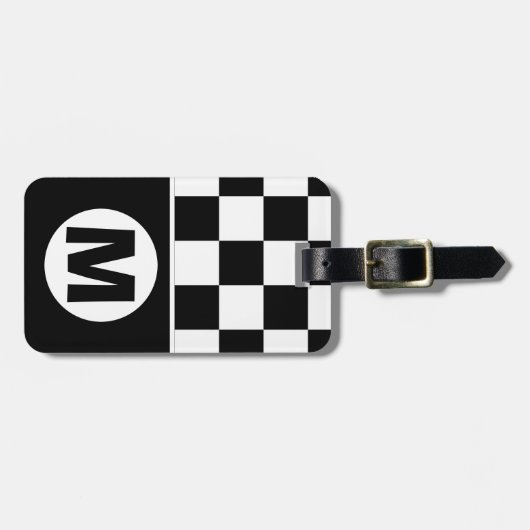 Metro Retro Monogram Bagagelabel (Voorkant horizontaal)