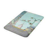 Metro Stop Manhattan NYC Whimsical Illustratie Badmat (Gekanteld)