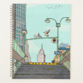 Metro Stop Manhattan NYC Whimsical Illustratie Planner (Voorkant)