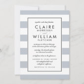 Metro Stripe bruiloft uitnodiging | Grijs (Voorkant)