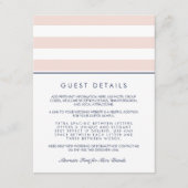 Metro Stripe Guest Information Kaart | Blush & Nav (Voorkant)