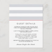 Metro Stripe Guest Information Kaart | Cranberry (Voorkant)