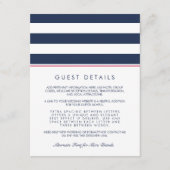 Metro Stripe Guest Information Kaart | Roze en zee (Voorkant)