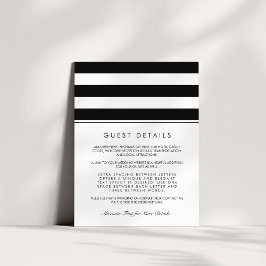 Metro Stripe Guest Information Kaart | Zwart
