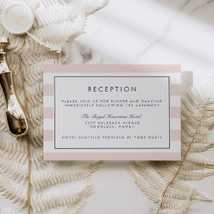 Metro Stripe Reception Kaart Blush en marine