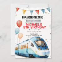 Metro trein verjaardagsuitnodiging