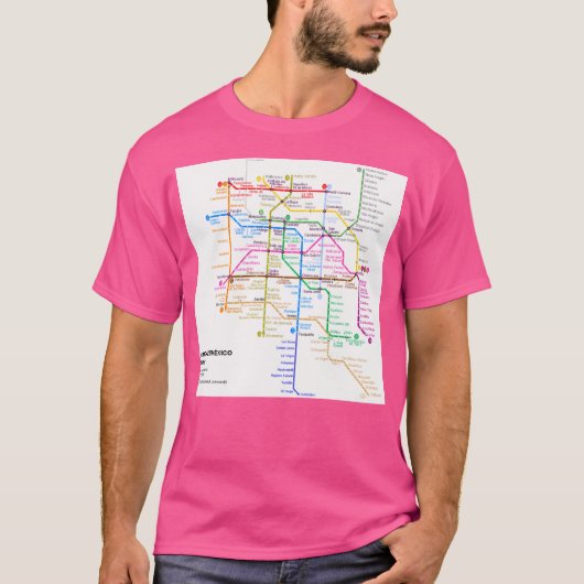 Metro van Mexico-Stad kaart T-shirt (Voorkant)