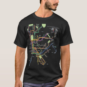 Metro van New York metrokaart in hart en nieren T-shirt