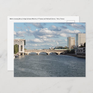 Metro verkeer op de Bercy Bridge - Parijs Briefkaart