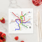 Metro Washington DC metrokaart Napkin Servetten (Insitu)