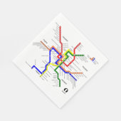 Metro Washington DC metrokaart Napkin Servetten (Hoek)