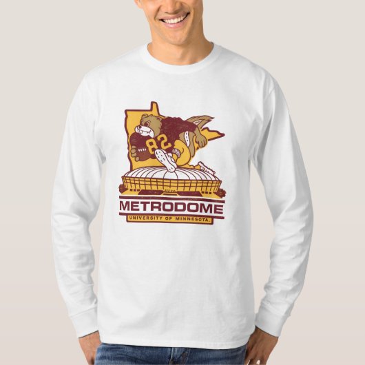 Metrodome Retro Gopher Voetbal T-Shirt (Voorkant)