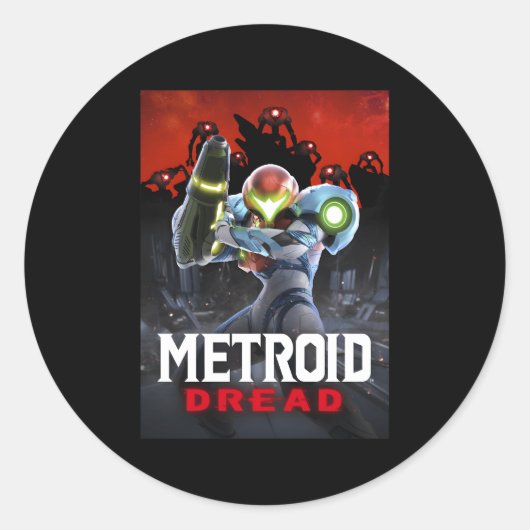 Metroid Dread Samus Omsingeld Ronde Sticker (Voorkant)