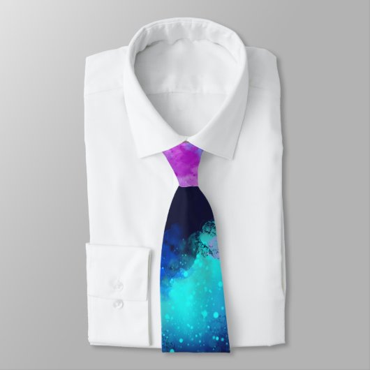 Metroid Fusion - Blauw Paarse Abstract Stropdas (Gebonden)