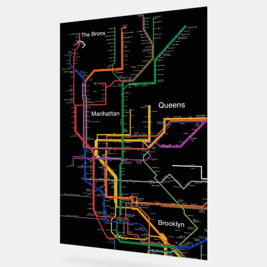 metrokaart NY-City Acryl Bord (Hoek)