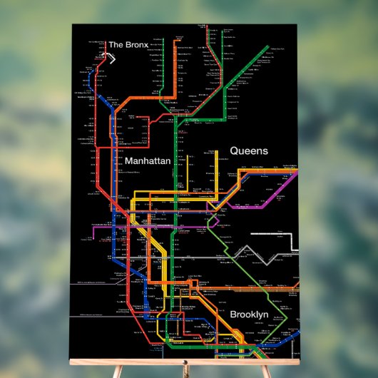 metrokaart NY-City Acryl Bord (Neutraal)