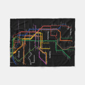 metrokaart NY-City Fleece Deken (Voorkant (Horizontaal))