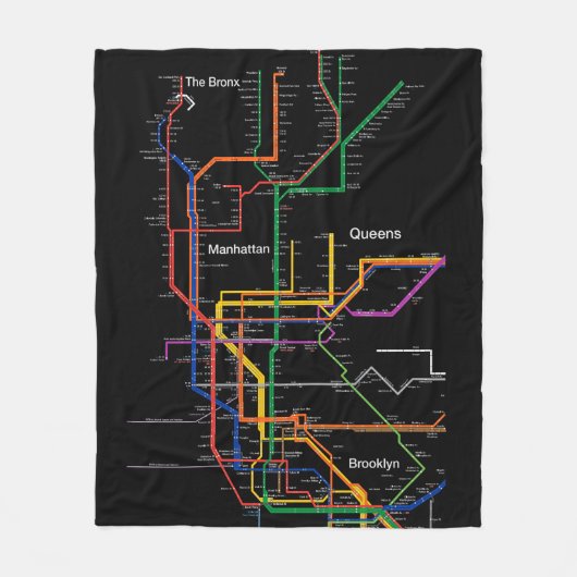metrokaart NY-City Fleece Deken (Voorkant)