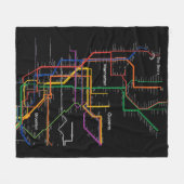 metrokaart NY-City Fleece Deken (Voorkant (Horizontaal))
