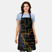 Metrokaart van New York Schort (Gedragen)