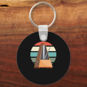 Metronome Retro Musician Music Piano Player Pianis Sleutelhanger (Voorkant)
