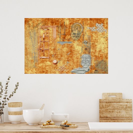 Metronoom verhaal, tijd en Tempo Poster (Keuken)