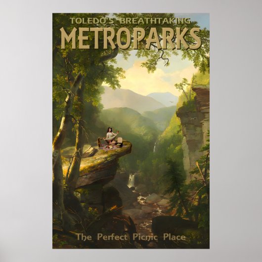 MetroParks Toledo Ohio Reisposter Picknick Doodle Poster (Voorkant)