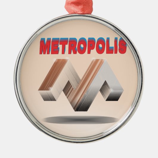 metropolis 1 metalen ornament (Voorkant)