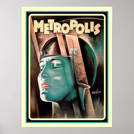 "Metropolis" Art Deco Poster (Voorkant)