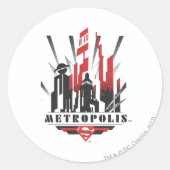 Metropolis Art Deco Ronde Sticker (Voorkant)