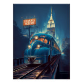 Metropolis Express | Art Deco New York trein Perfect Poster (Voorkant)