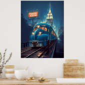 Metropolis Express | Art Deco New York Trein Poster (Keuken)