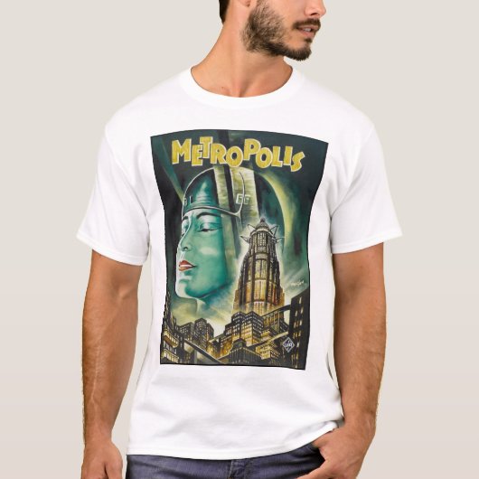 METROPOLIS Fritz Lang Sci-Fi Drama 1927 Old Film P T-shirt (Voorkant)