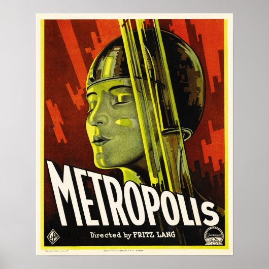 METROPOLIS geleid door Fritz Lang 1927 Old Film Poster (Voorkant)