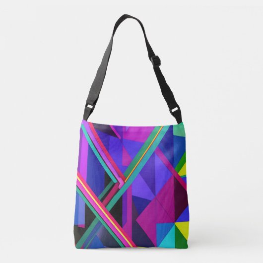 Metropolis Grid: een digitale reflectie Crossbody Tas (Achterkant)