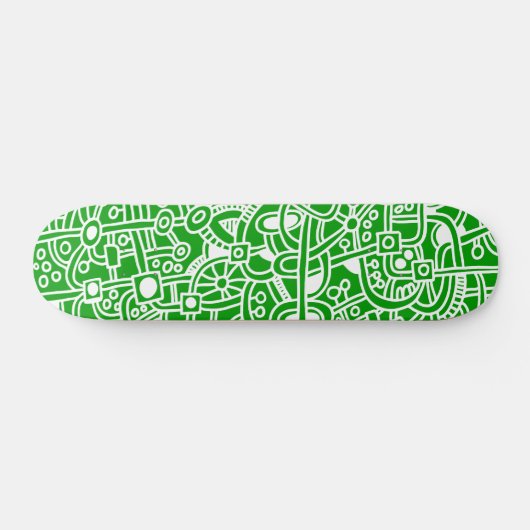 Metropolis I - White on Green Skateboard (Horizontaal)