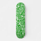 Metropolis I - White on Green Skateboard (Voorkant)