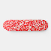 Metropolis I - Wit op rood Skateboard (Horizontaal)