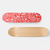 Metropolis I - Wit op rood Skateboard (Horizontaal)