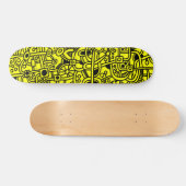 Metropolis I - Zwart op Geel Persoonlijk Skateboard (Horizontaal)