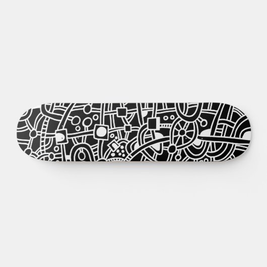 Metropolis II - White on Black Persoonlijk Skateboard (Horizontaal)