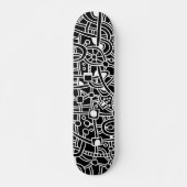Metropolis II - White on Black Persoonlijk Skateboard (Voorkant)
