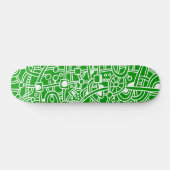Metropolis II - White on Green Persoonlijk Skateboard (Horizontaal)