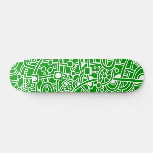 Metropolis II - White on Green Persoonlijk Skateboard (Horizontaal)