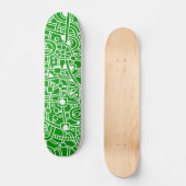 Metropolis II - White on Green Persoonlijk Skateboard (Voorkant)