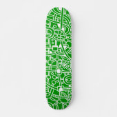 Metropolis II - White on Green Persoonlijk Skateboard (Voorkant)