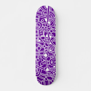 Metropolis II - Wit op Paars Skateboard