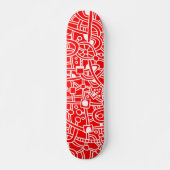 Metropolis II - Wit op rood Skateboard (Voorkant)